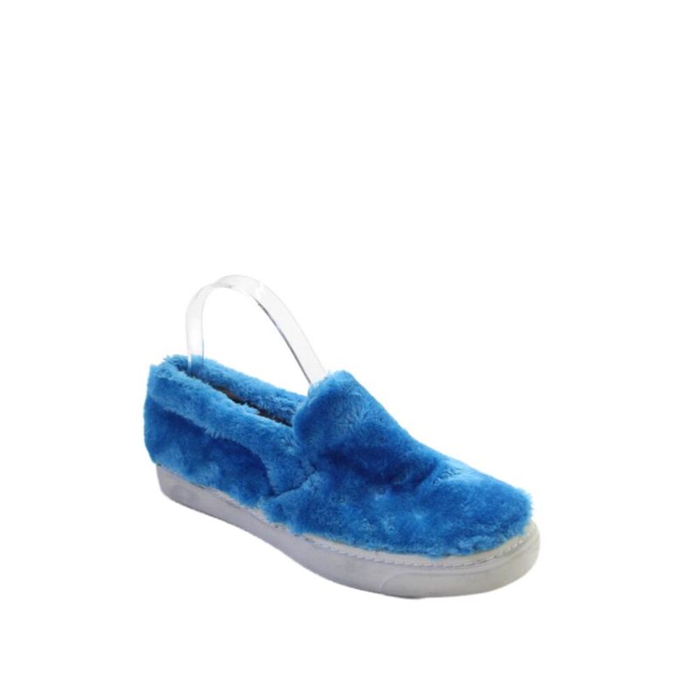 Havana Last Jeffrey Campbell Women's Round Toe Fuzy Slip-On Shoes Blue Size 8